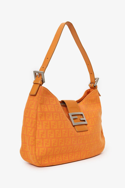 Fendi Orange FF Zucchini Canvas Baguette Shoulder Bag