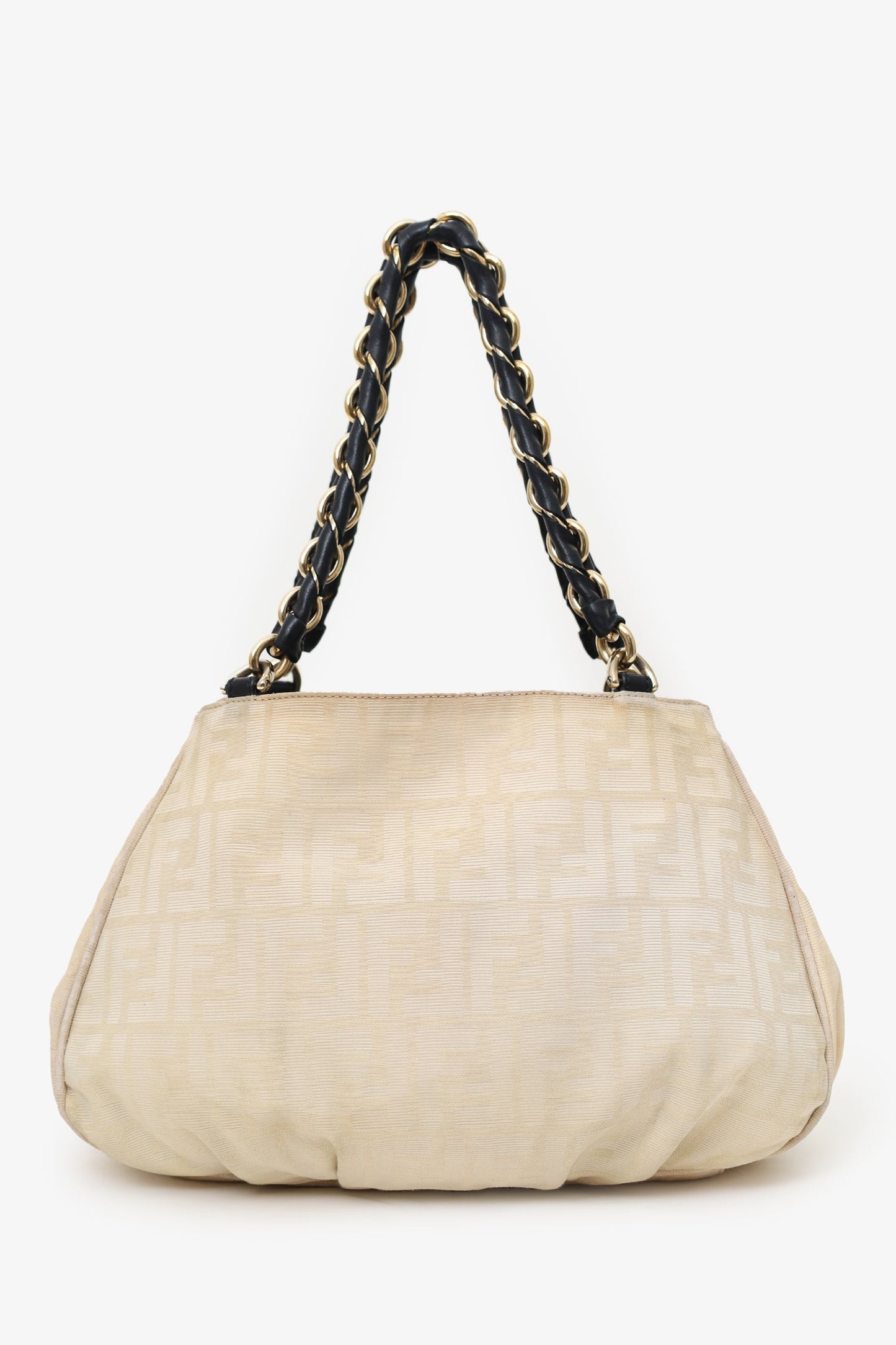 Fendi Beige FF Zucca Canvas Mia Chain Tote
