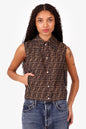 Fendi Brown/Blue FF Zucca Reversible Vest Size 34