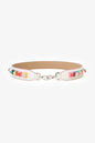Fendi White Leather Studded Bag Strap
