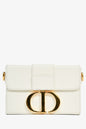 Christian Dior White Leather 'Sac 30 Montaigne Mini' Crossbody