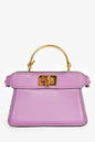Fendi Purple Lamb Leather Nano Peekaboo Top Handle Bag with Strap
