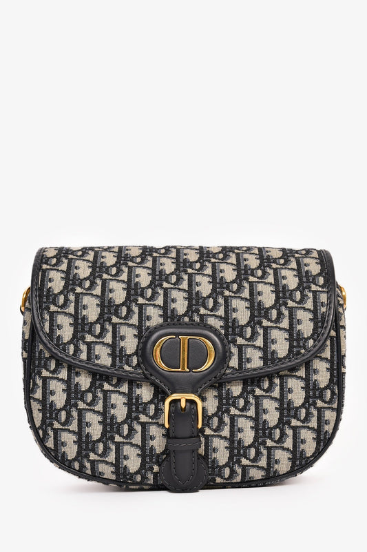Christian Dior Blue Oblique Medium Bobby Bag