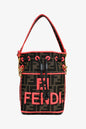 Fendi Brown Zucca/Neon Pink Canvas Mon Tresor Bucket Bag