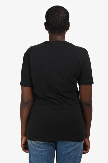 Fendi Black/Yellow Cotton/Leather Monster Crew Neck T-Shirt Size 50