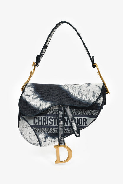 Dior Saddle Jacquard White Crossbody