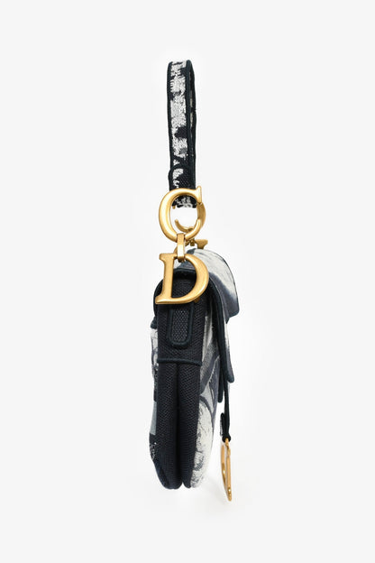 Dior Saddle Jacquard White Crossbody