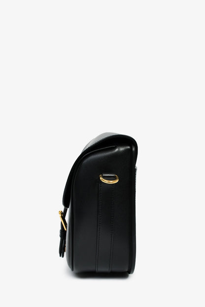 Christian Dior Black Leather Large Bobby Oblique Canvas Strap Crossbody Bag
