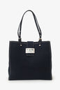 Fendi Blue Denim Baguette Buckle Square Tote Square