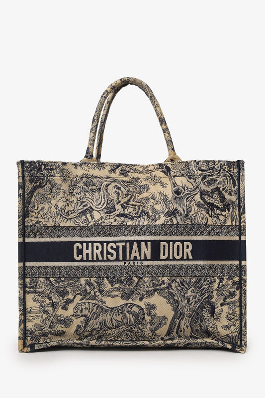 Dior Book Tote Leather Tote Bag Beige