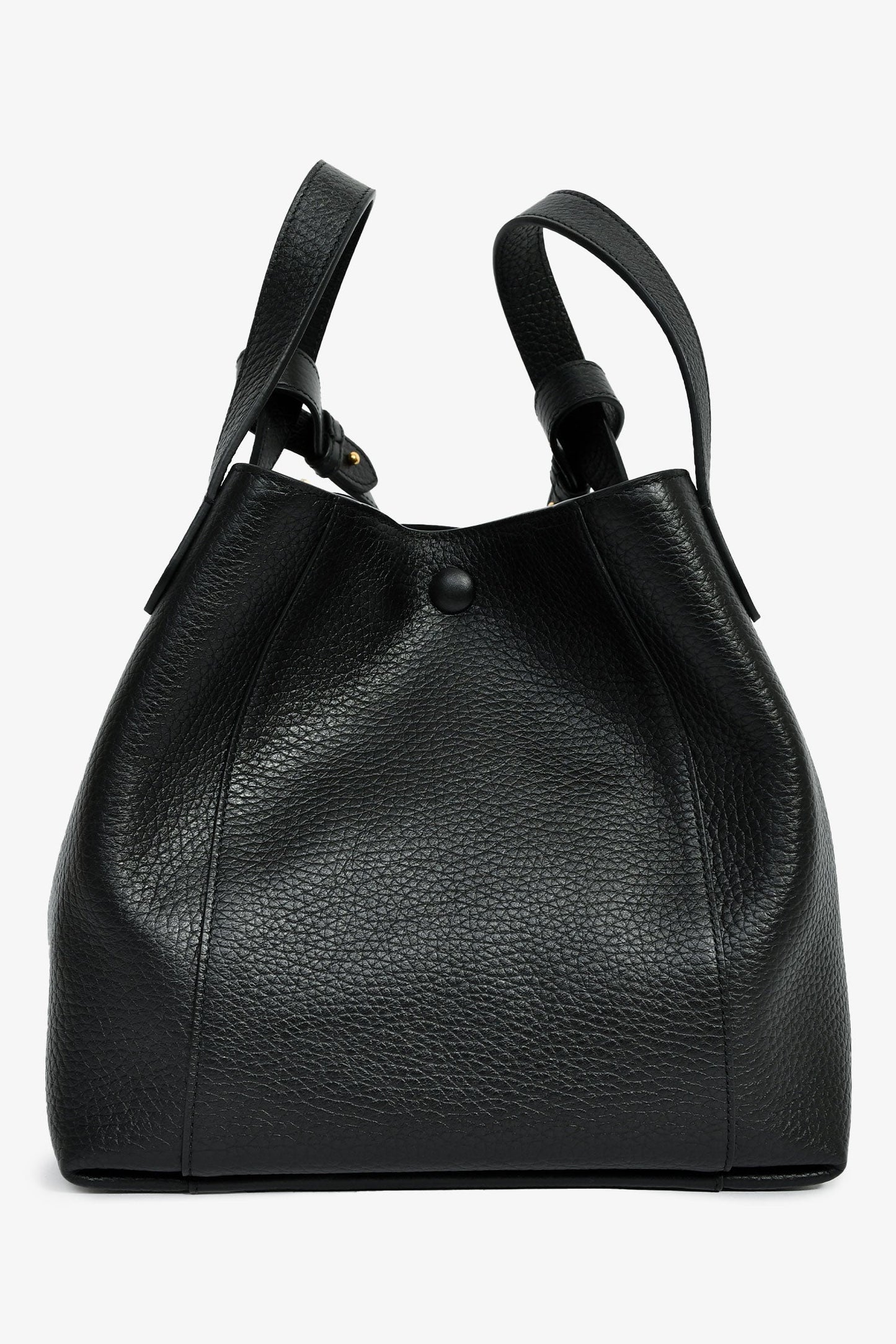 Christian Dior Black Grained Calfskin Bucket Bag With Strap