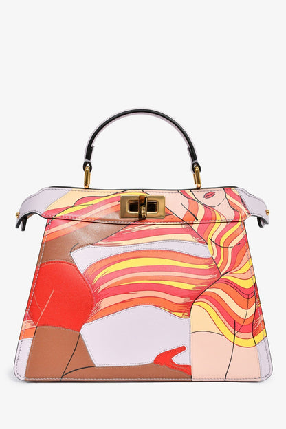 Fendi 2022 Pink/Multicolour 'Bikini Girls Peekaboo ISeeU' Bag with Strap