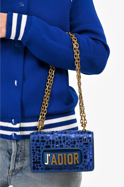 Dior 2018 Runway Blue J'Dior Mini Mosaic Of Mirrors Mini Flap Bag
