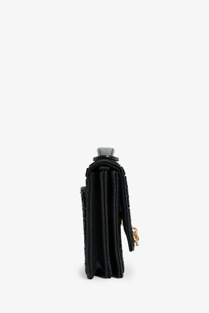 Christian Dior 2023 Black Bead Embellished My Dior Mini Bag With Chain