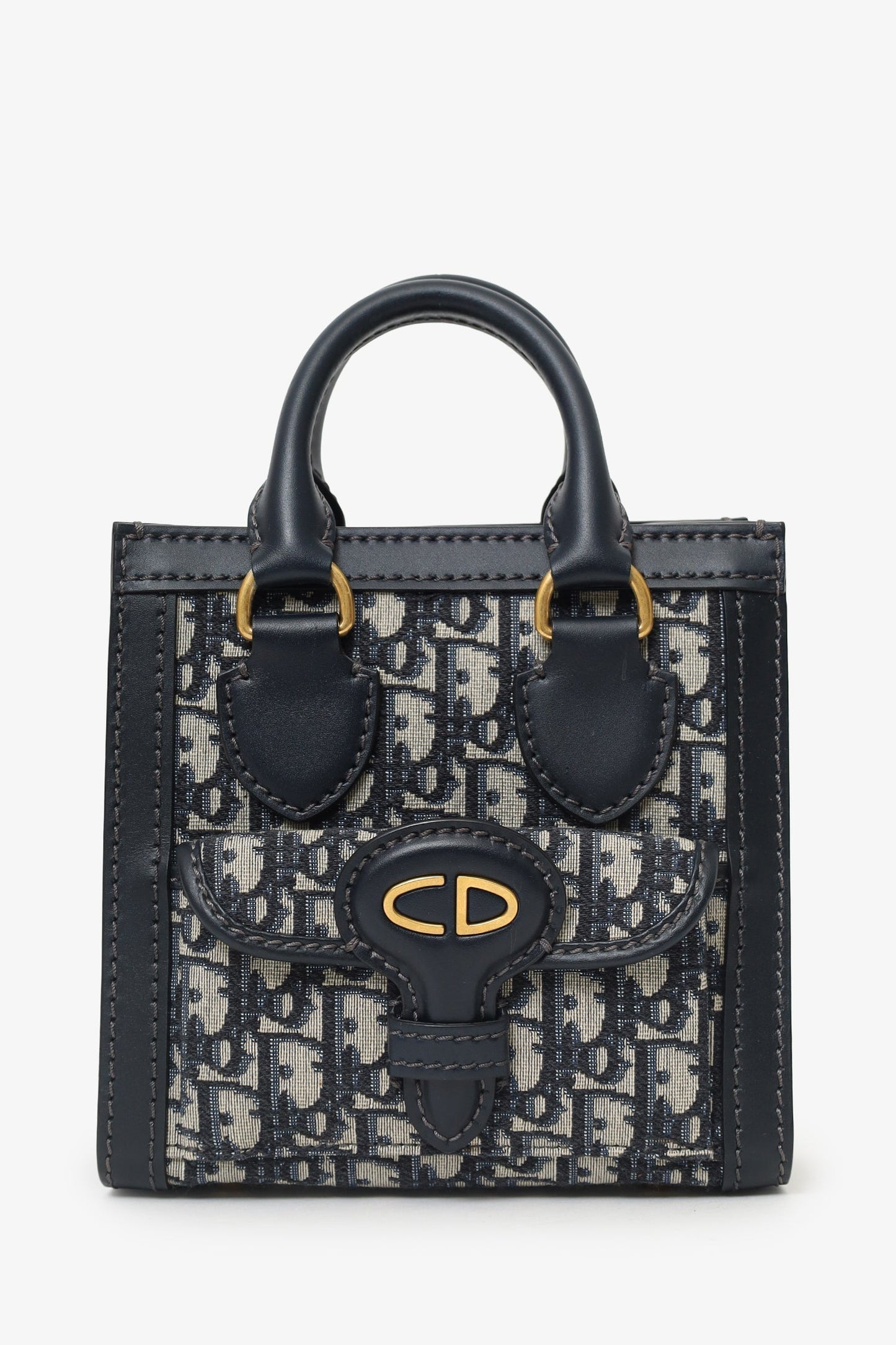 Dior Oblique Leather Navy Tote Bag