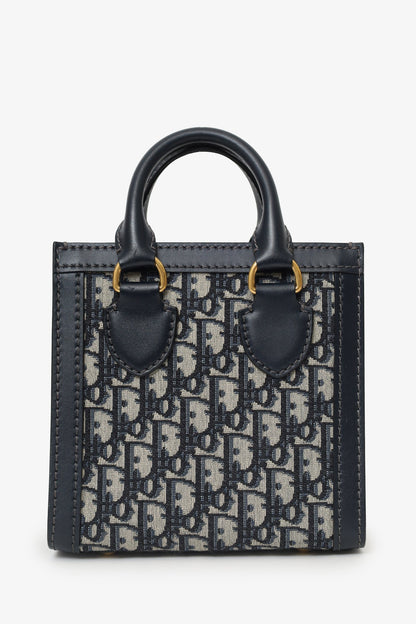 Dior Oblique Leather Navy Tote Bag