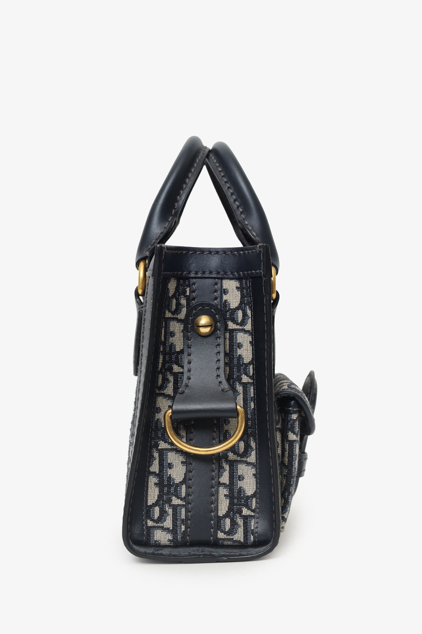 Dior Oblique Leather Navy Tote Bag