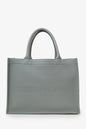 Christian Dior Grey Leather 'Christian Dior' Embossed Medium Book Tote
