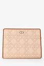 Christian Dior Brown Straw Logo Clutch