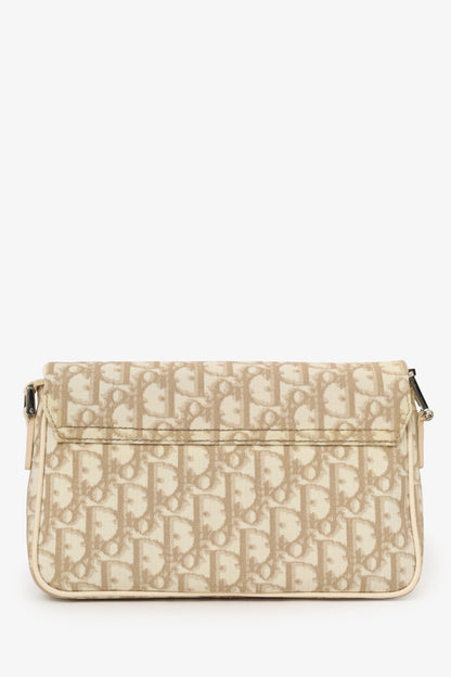 Christian Dior By John Galliano 2005 Beige Diorissimo Floral Crossbody Bag