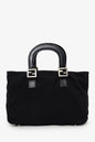 Fendi Black Canvas FF Top Handle Bag