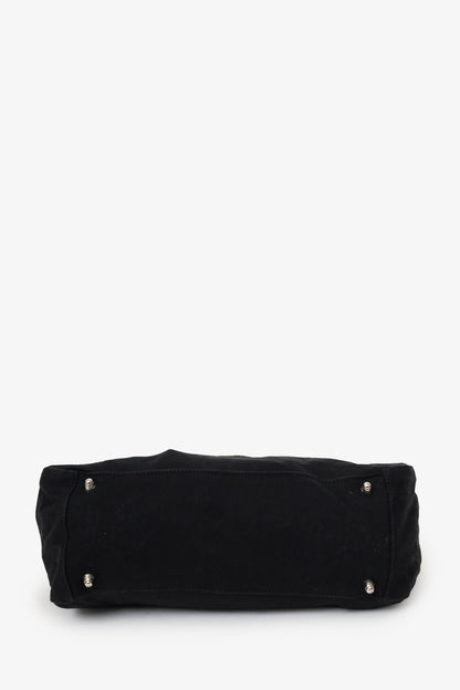 Fendi Black Canvas FF Top Handle Bag