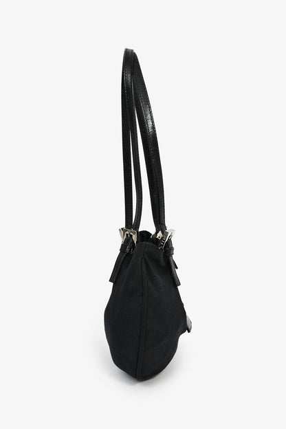 Fendi Black Fabric Mamma Half Moon Shoulder Bag