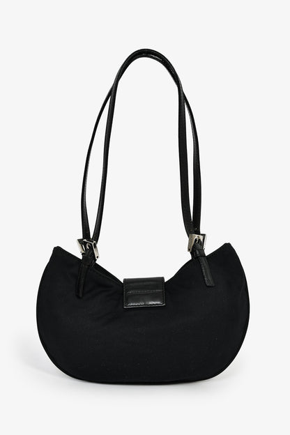 Fendi Black Fabric Mamma Half Moon Shoulder Bag