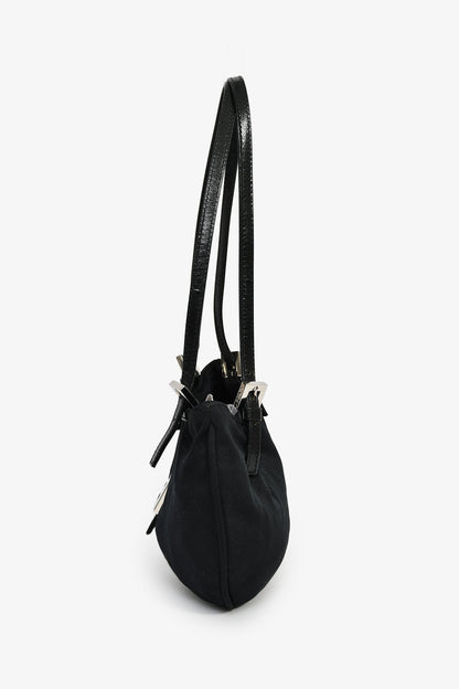 Fendi Black Fabric Mamma Half Moon Shoulder Bag