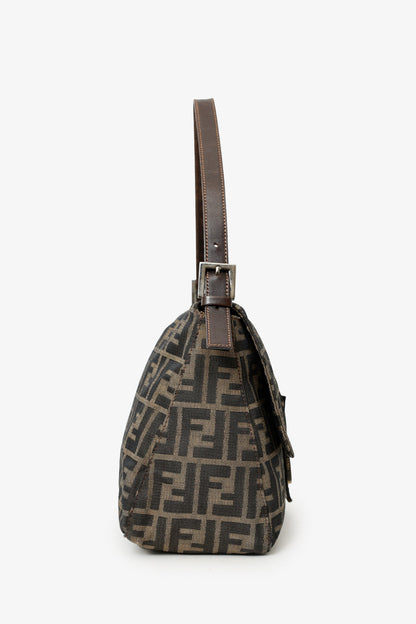 Fendi Brown FF Zucca Canvas Mama Baugette Shoulder Bag