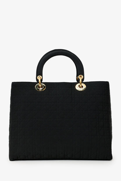 Christian Dior 1999 Nylon Cannage Large Lady Dior Bag