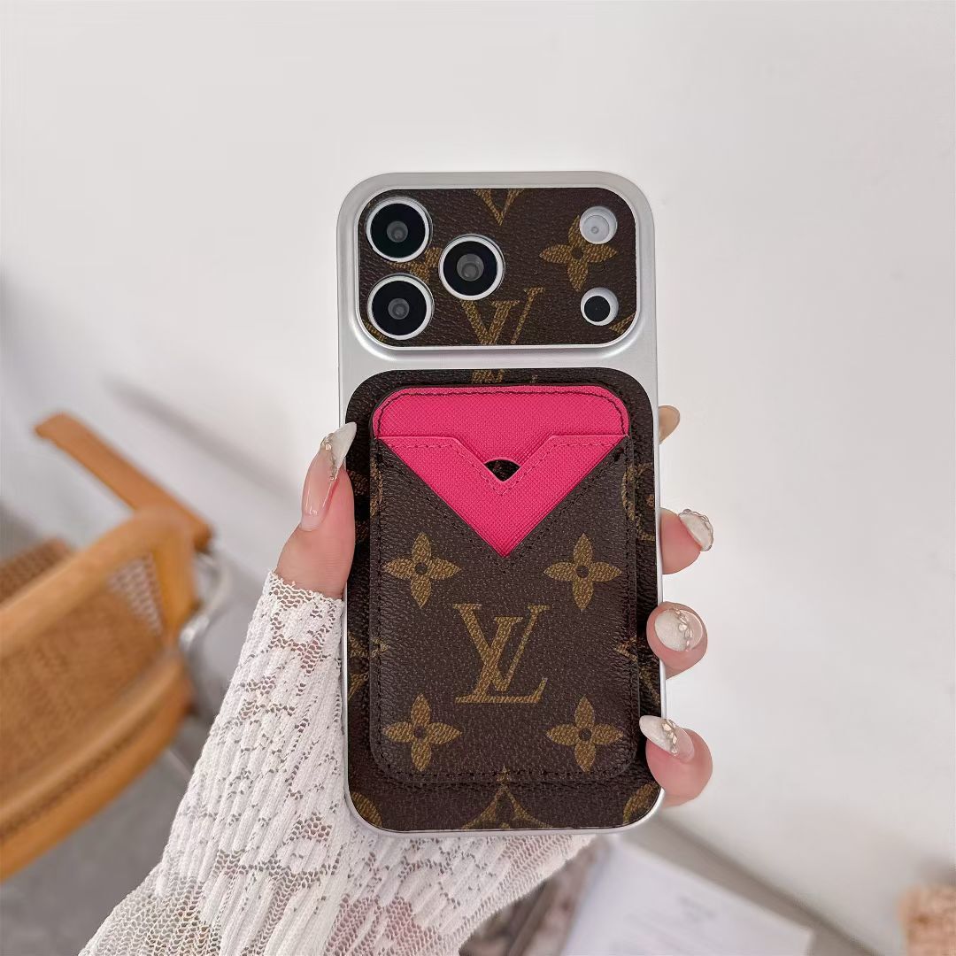 Magnet Card Holder Lv Phone Case For Iphone 13-17 / Pro / Pro Max / Plus / Air / 18 Pro / 18 Pro Max
