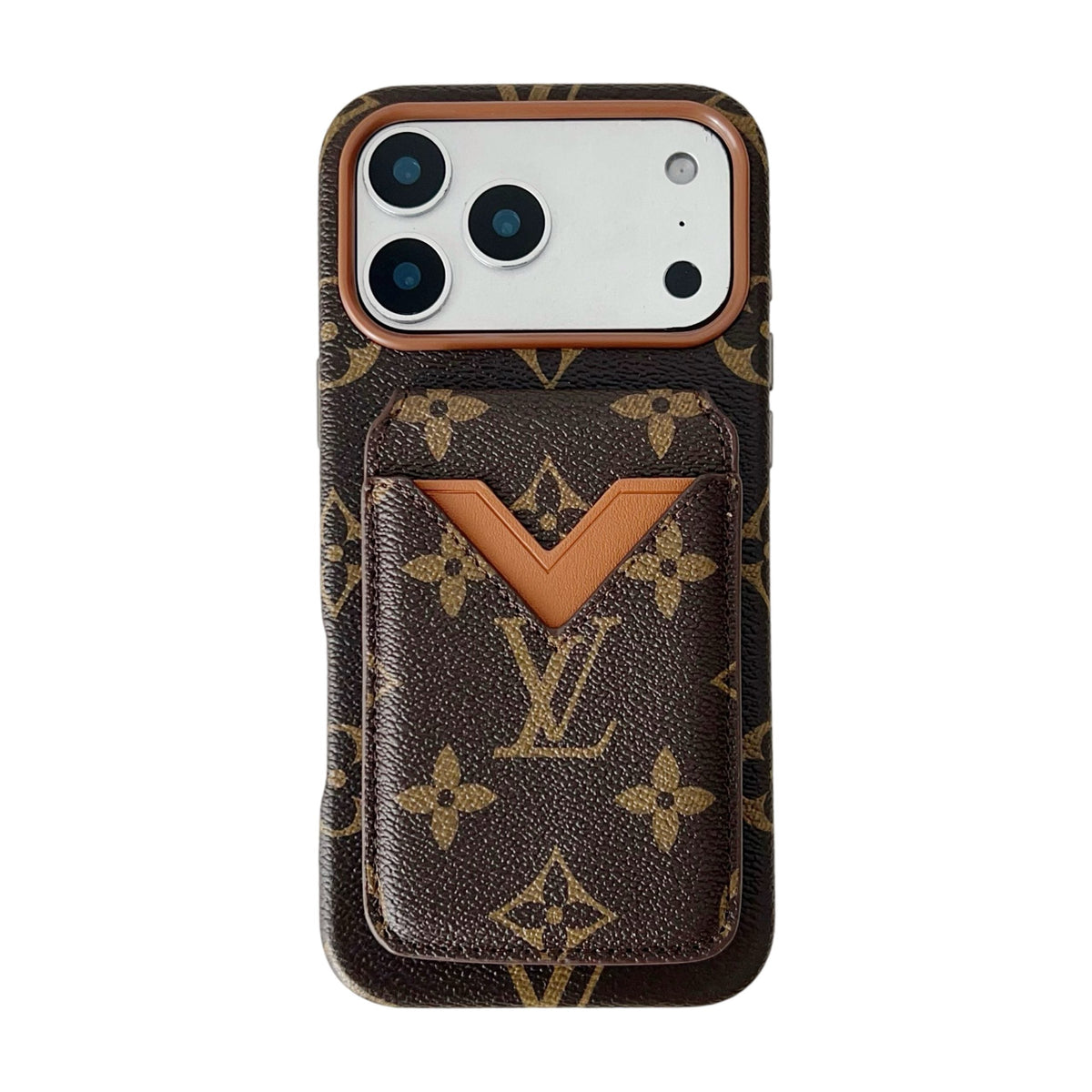 Magnet Card Holder Lv Iphone Case For 13-17 / Pro / Pro Max / 18 Pro / 18 Pro Max