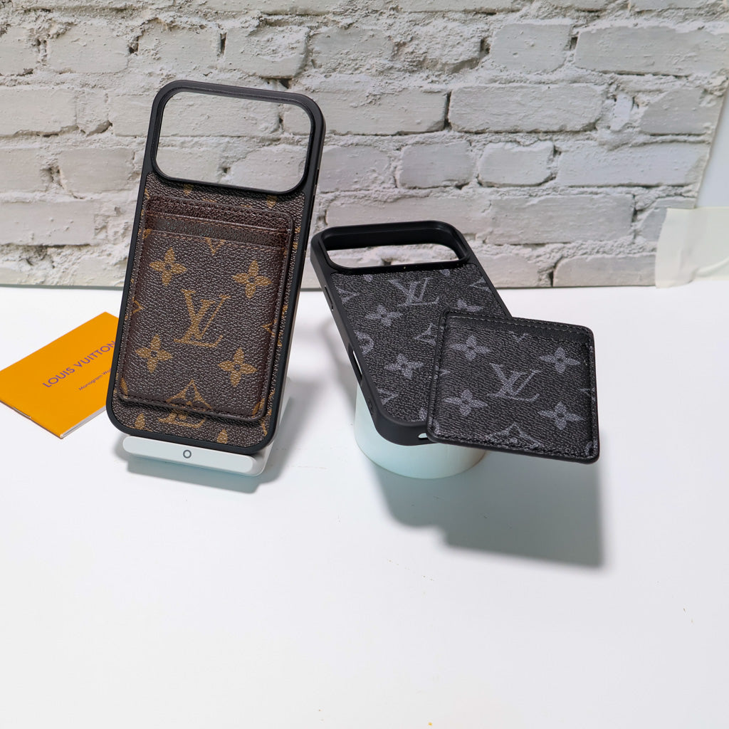 LV Magsafe Phone Case with Magnet Card Holder for iPhone