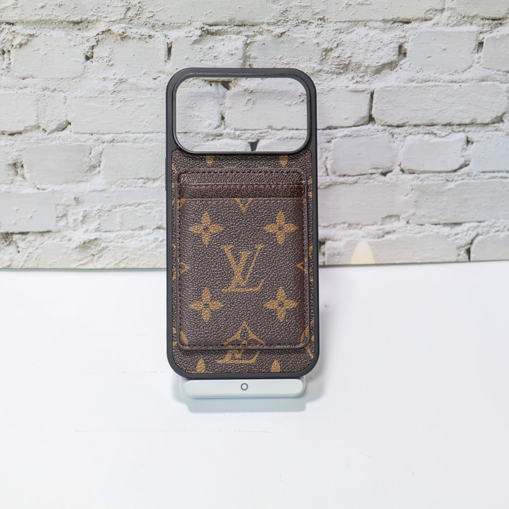 LV Magsafe Phone Case with Magnet Card Holder for iPhone