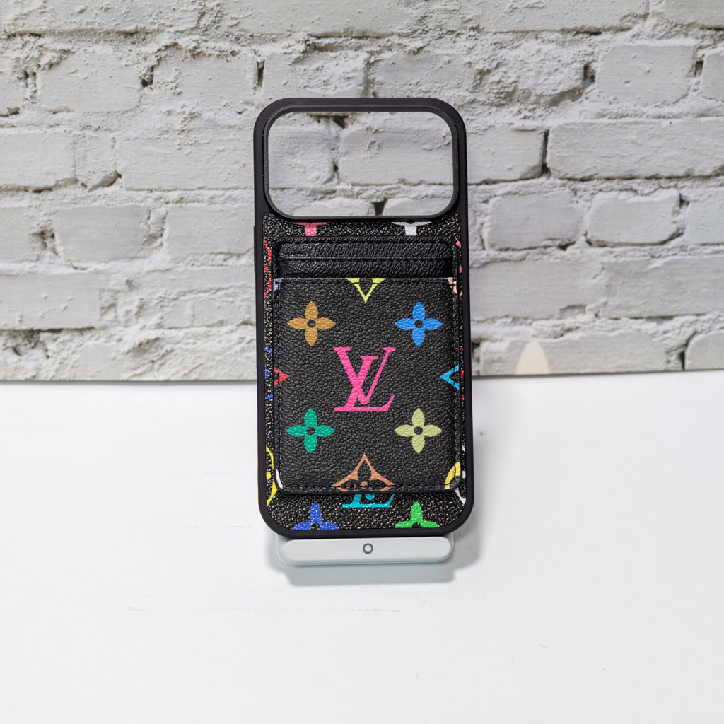 LV Magsafe Phone Case with Magnet Card Holder for iPhone