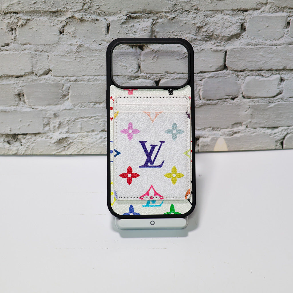 LV Magsafe Phone Case with Magnet Card Holder for iPhone