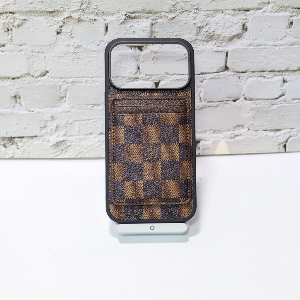LV Magsafe Phone Case with Magnet Card Holder for iPhone