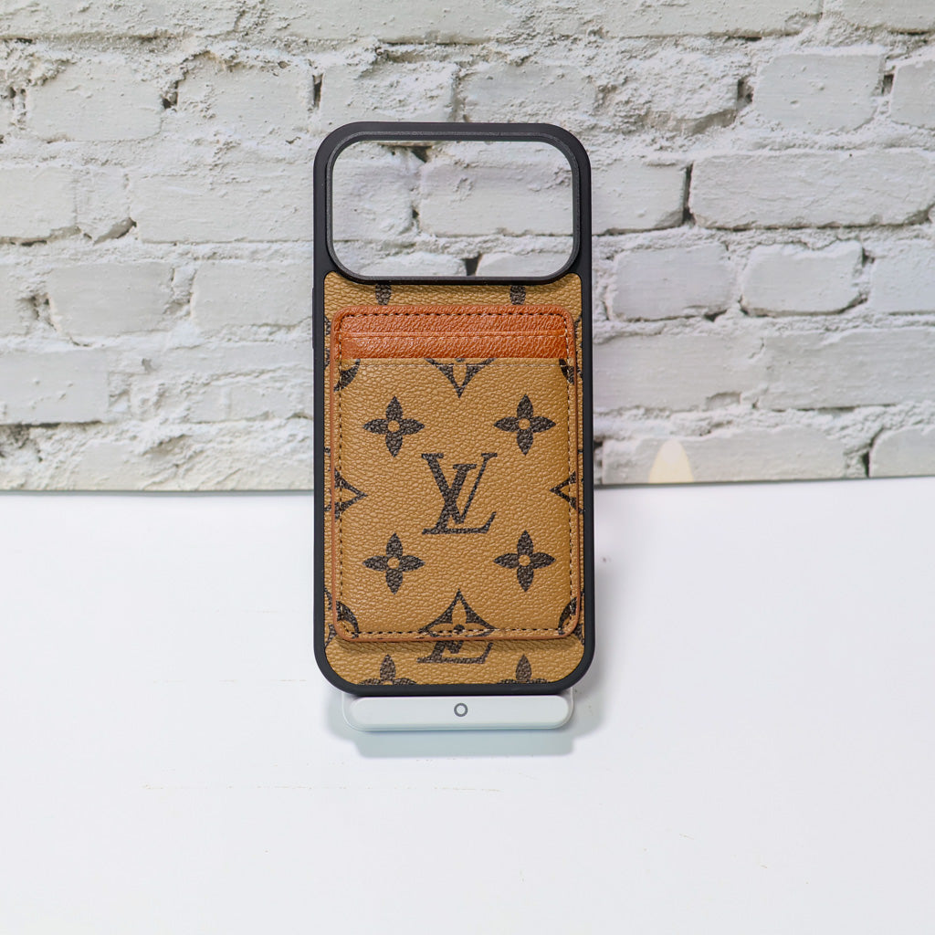 LV Magsafe Phone Case with Magnet Card Holder for iPhone