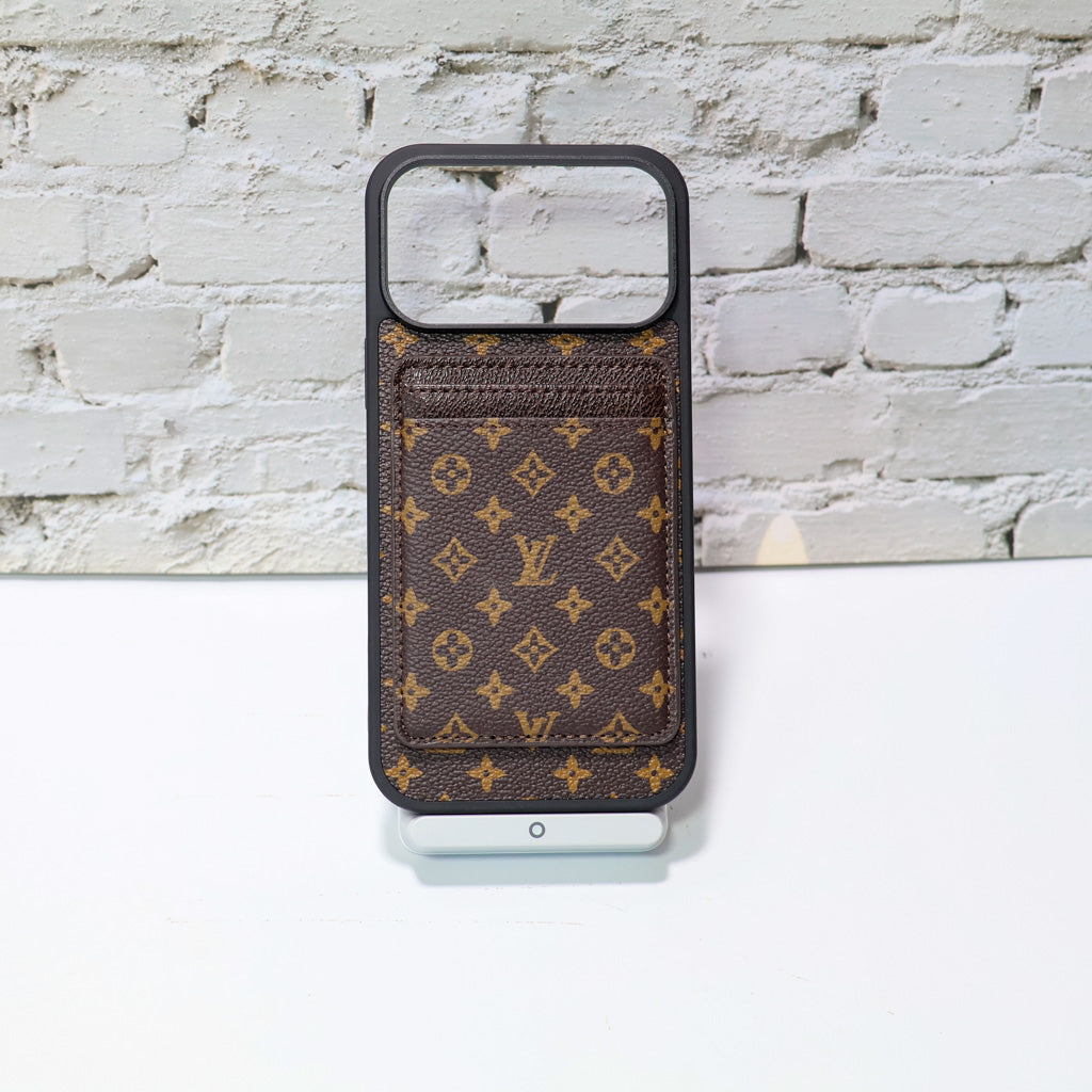 LV Magsafe Phone Case with Magnet Card Holder for iPhone