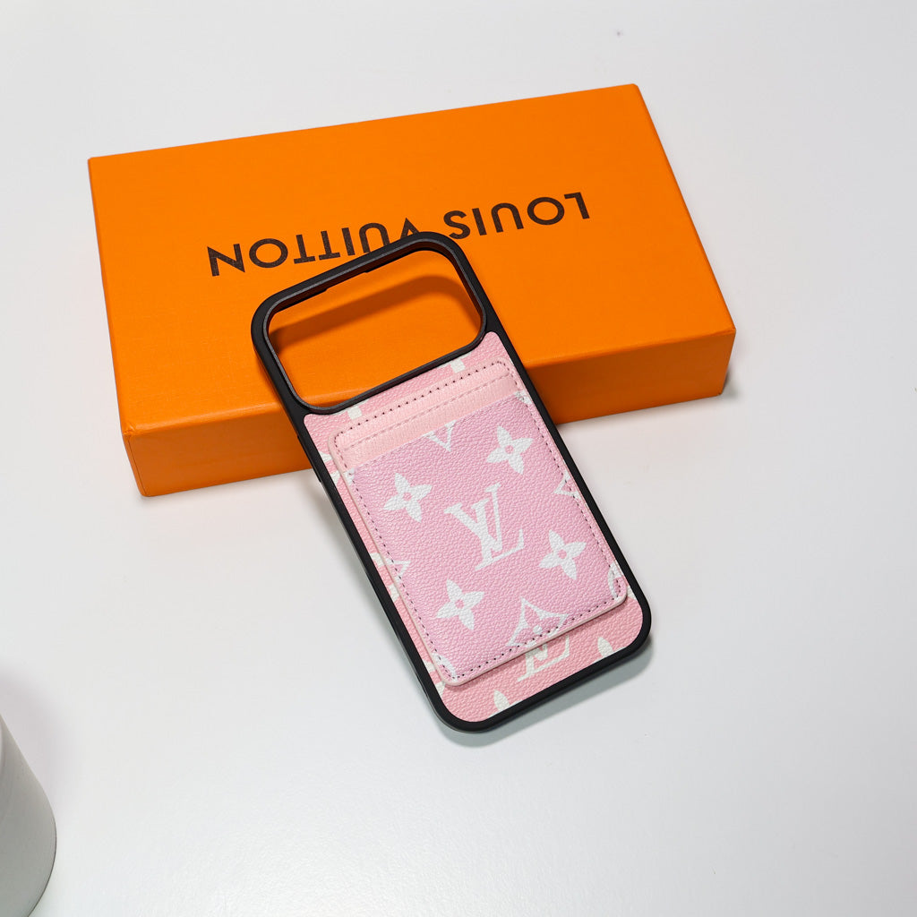 LV Magsafe Phone Case with Magnet Card Holder for iPhone