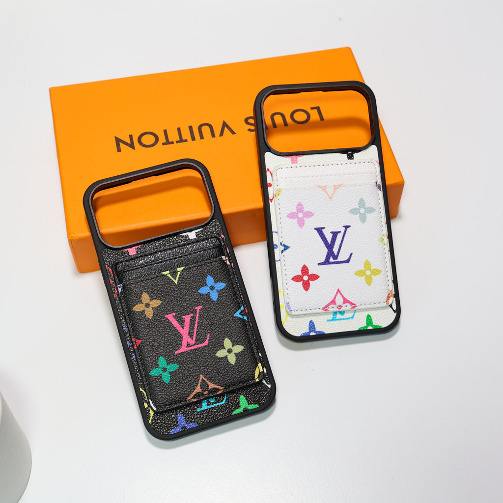 LV Magsafe Phone Case with Magnet Card Holder for iPhone