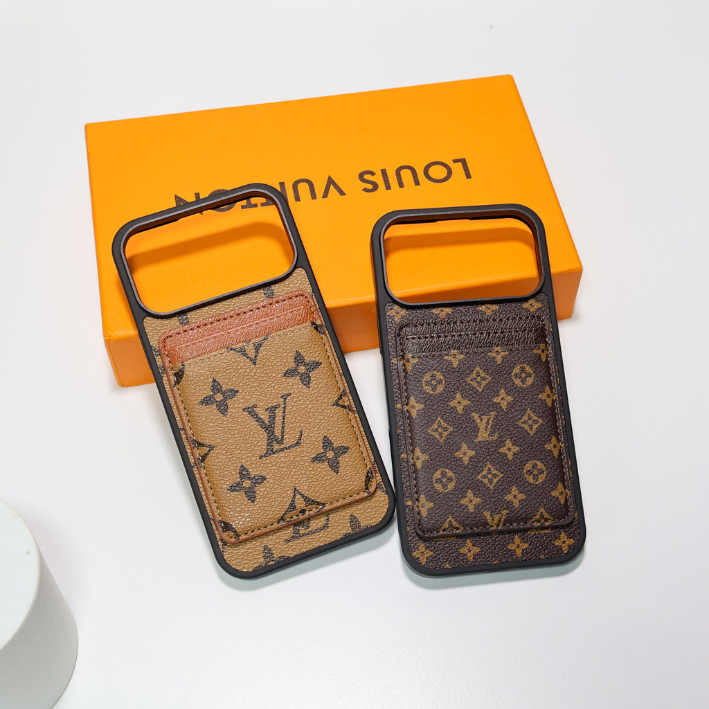 LV Magsafe Phone Case with Magnet Card Holder for iPhone