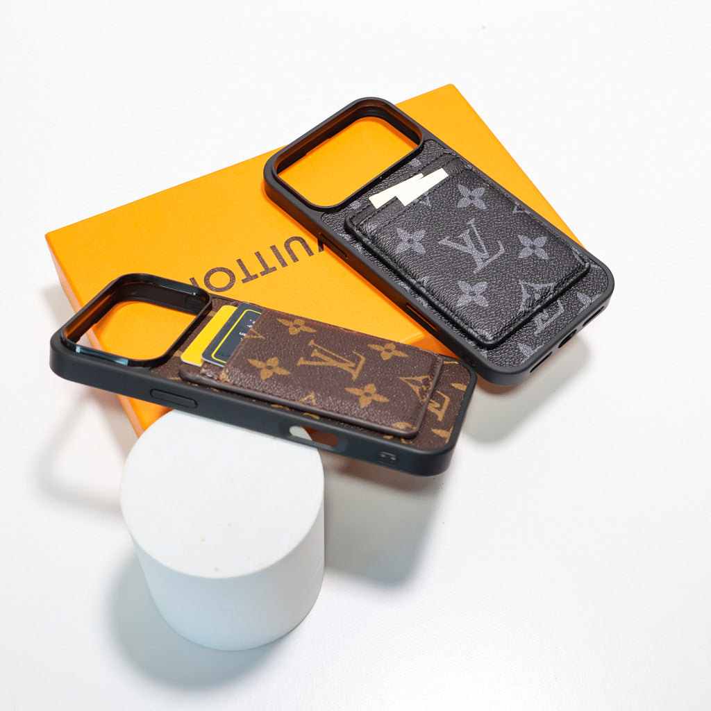 LV Magsafe Phone Case with Magnet Card Holder for iPhone