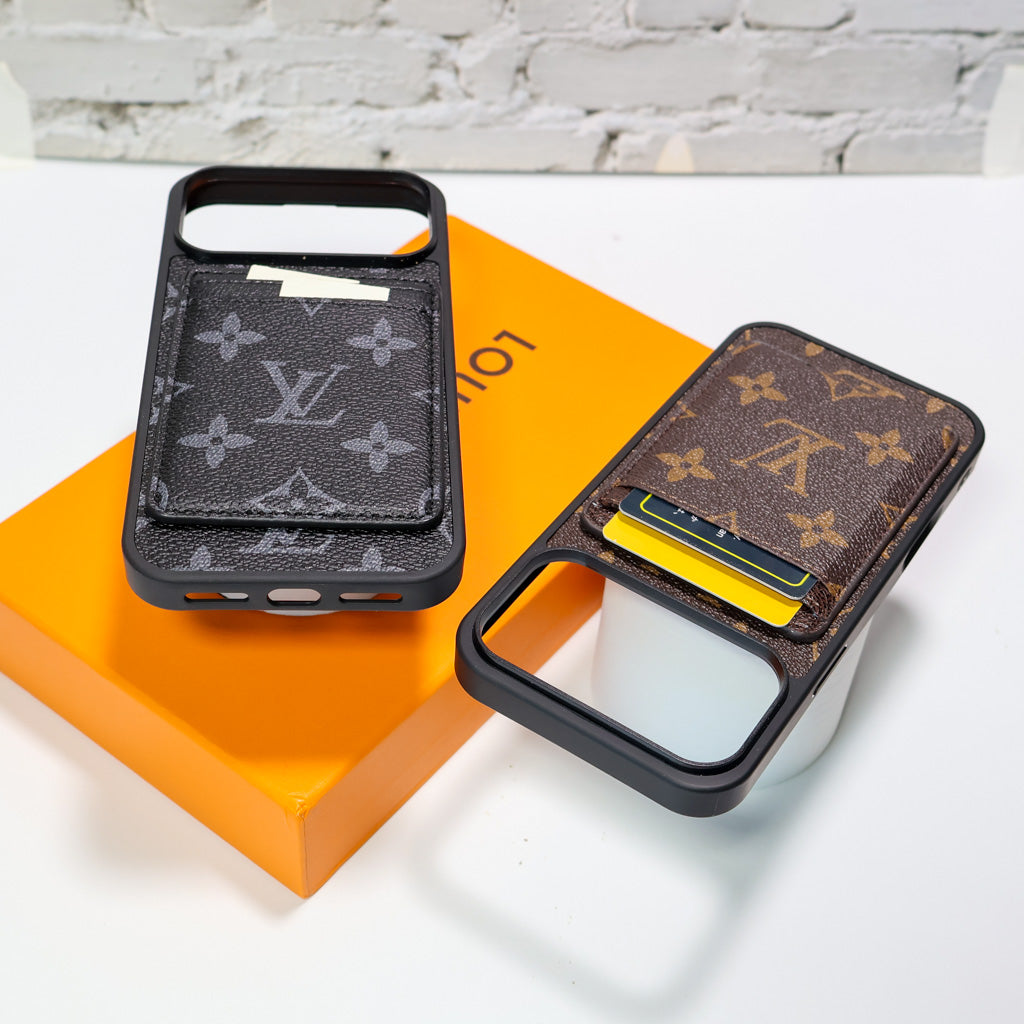 LV Magsafe Phone Case with Magnet Card Holder for iPhone
