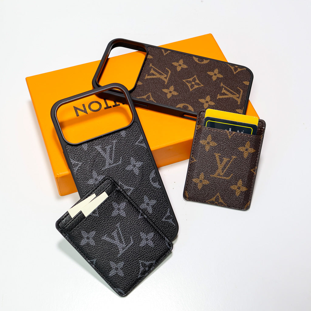LV Magsafe Phone Case with Magnet Card Holder for iPhone