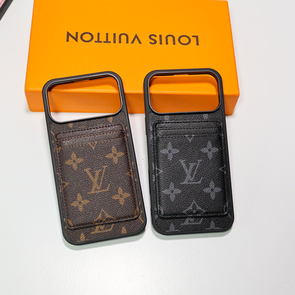 LV Magsafe Phone Case with Magnet Card Holder for iPhone