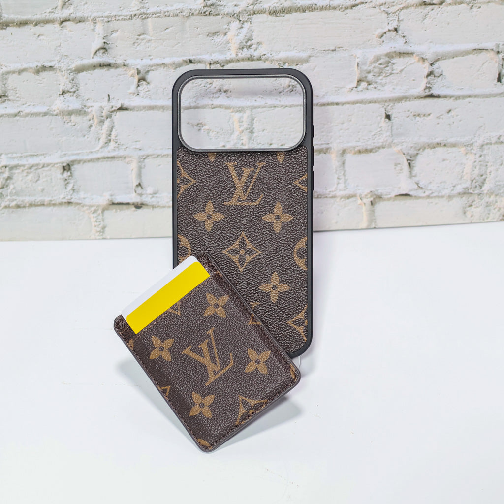 LV Magsafe Phone Case with Magnet Card Holder for iPhone