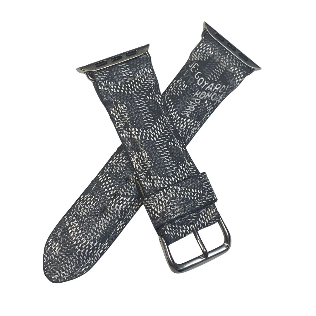 Maison Goyard Apple Watch Band Grey Upcycled
