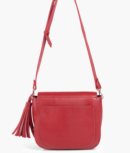 Maroon foldover saddle bag